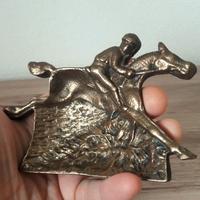 VECCHIO POSACENERE IN OTTONE CON FANTINO /CAVALLO 