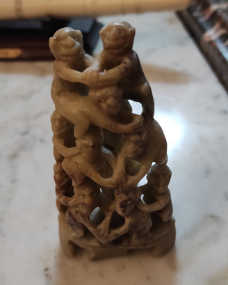 Scultura cinese in pietra saponaria