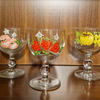 5 bicchieri cocktail/macedonia/gelato anni ‘70