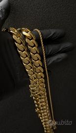 Collana e Bracciale Cuban Oro 18k Placcato