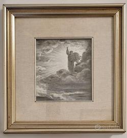 Quadro raffigurante una figura poetica/divina nubi