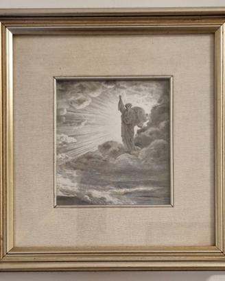 Quadro raffigurante una figura poetica/divina nubi