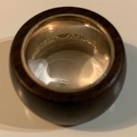 Anello Emporio Armani in legno e argento