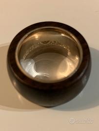 Anello Emporio Armani in legno e argento