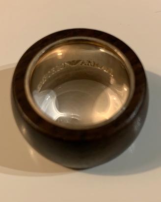 Anello Emporio Armani in legno e argento