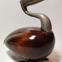 Scultura in legno e metallo design vintage anni'60