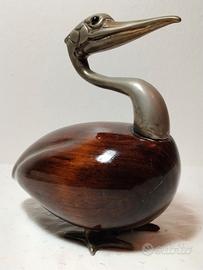 Scultura in legno e metallo design vintage anni'60