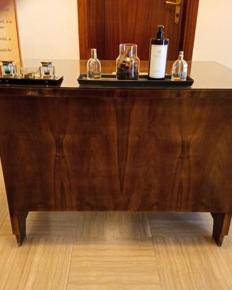 SCRIVANIA IN NOCE CON  4 CASSETTI  RESTAURATA