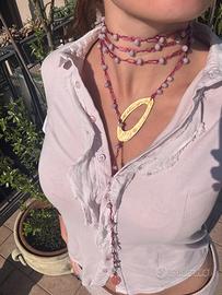 Collana fatta a mano ad uncinetto da me