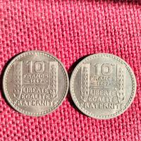 2 Monete da 10 Franchi Fr 1947