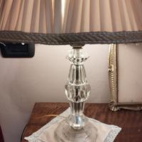 lampada piede cristallo e paralume vintage