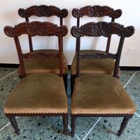 Quattro sedie Umbertine originali conchiglia