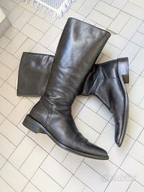 stivali in pelle neri