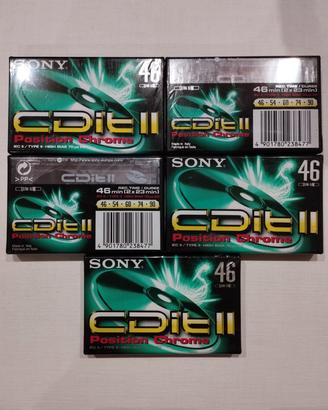 5 musicassette registrabili SONY CDit II 46 min 