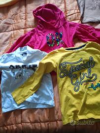 Set magliette bambina tg 5/6 anni