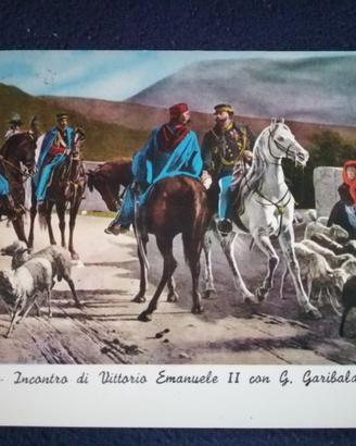 Garibaldi a Teano in cartolina