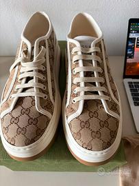 Scarpe Sneakers Gucci Tennis 1977 GG Canvas