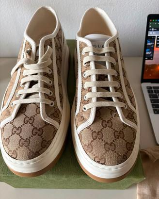 Scarpe Sneakers Gucci Tennis 1977 GG Canvas