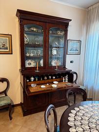 Set tavolo primi novecento e vetrina con ribalta