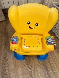 Sedia con suoni e contenitore fisher price