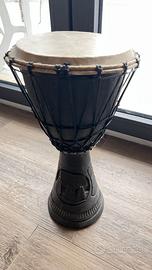 Djembe Africano Nero Intagliato Legno