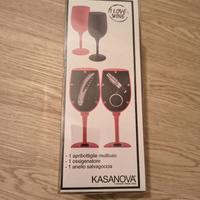 Set accessori vino Kasanova 3 pezzi nuovo