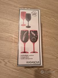 Set accessori vino Kasanova 3 pezzi nuovo
