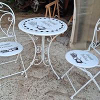 TAVOLINI E SEDIE DA GIARDINO IN METALLO 3 MODELLI