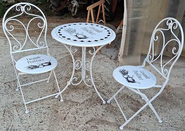 TAVOLINI E SEDIE DA GIARDINO IN METALLO 3 MODELLI
