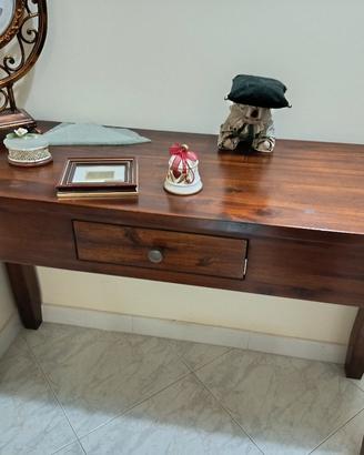 Tavolino con specchio in legno 