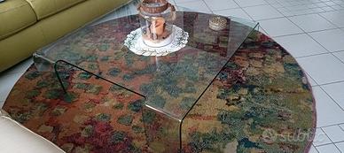 tavolino cristallo curvato 