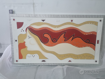Quadro donna aerografato a mano 160×90cm Decor Art
