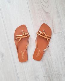 Sandali infradito ciabattine in pelle