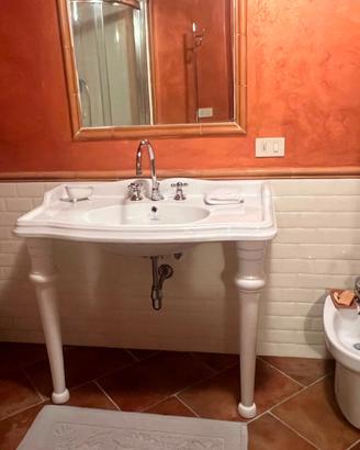 Lavabo Console Vintage "Old England" Ceramica Bian