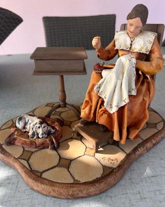 Scultura di sarta in cartapesta leccese