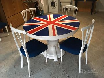 6 sedie bianche shabby completamente a nuovo