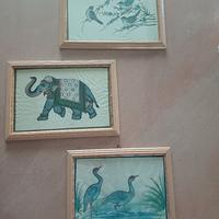 piccoli quadri con cornice artigianale rosa antico