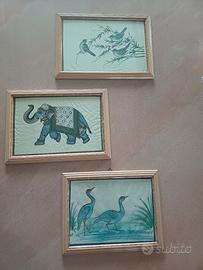 piccoli quadri con cornice artigianale rosa antico