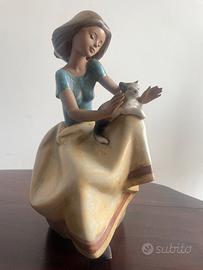 Statuina LLDRO’ Donna con gatto - 2169