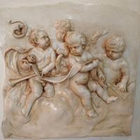 Quadretto Bassorilievo con angeli musicanti