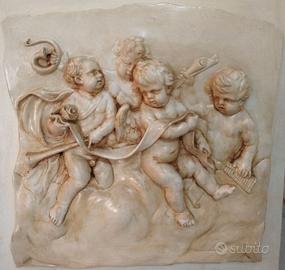 Quadretto Bassorilievo con angeli musicanti