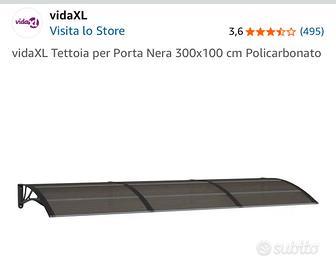Tettoia/pensilina per porta 300x100cm