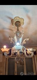 Lampadario in vetro di murano anni 30