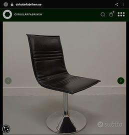 SET 6 SEDIE MODERNE NERE CON BASE CROMATA