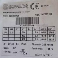 Pompa Lowara sommersa trifase