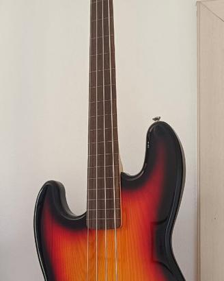 Harley Benton JB-40FL LH – Basso fretless mancino