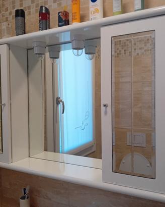 specchiera bagno bianca con luci