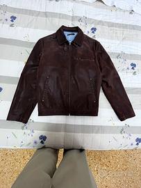 Chiodo in pelle da uomo