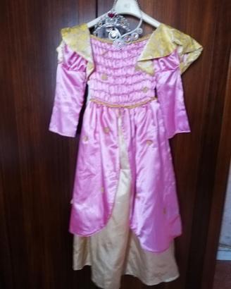 Costume carnevale rosa principessa  bambina