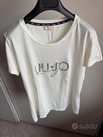 T -shirt bianco latte strass Liu Jo Tg. S